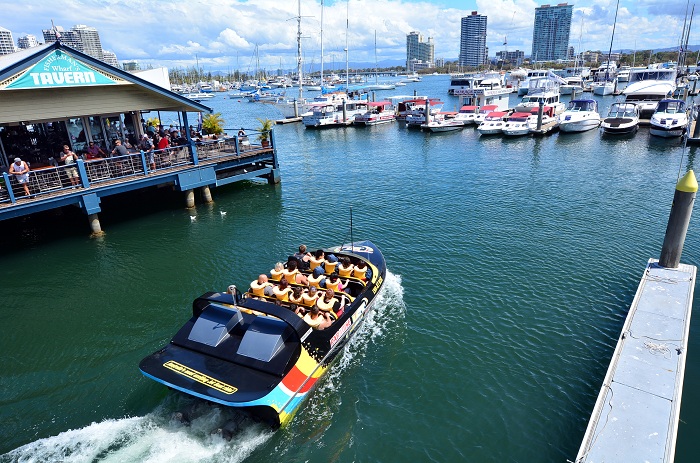 Enjoy the city skyline with DUFFY BOAT