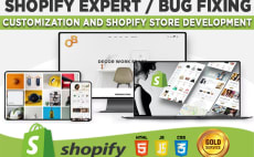 I will do shopify customization and developments, fix bugs, HTML, CSS